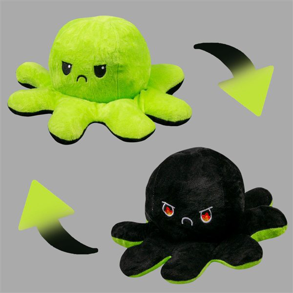 Мягкая игрушка Octopus  Осьминог-перевертыш 30см зелёная-чёрная купить,NaN