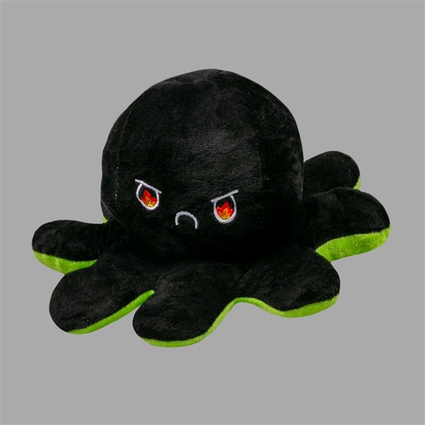 Мягкая игрушка Octopus  Осьминог-перевертыш 30см зелёная-чёрная купить,NaN