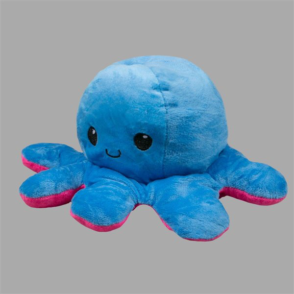 Мягкая игрушка Octopus  Осьминог-перевертыш 30см тёмно-голубая-тёмно-розовая купить,NaN