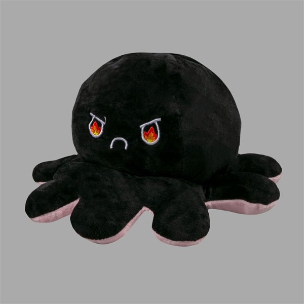 Мягкая игрушка Octopus  Осьминог-перевертыш 30см розовая-чёрная купить,NaN