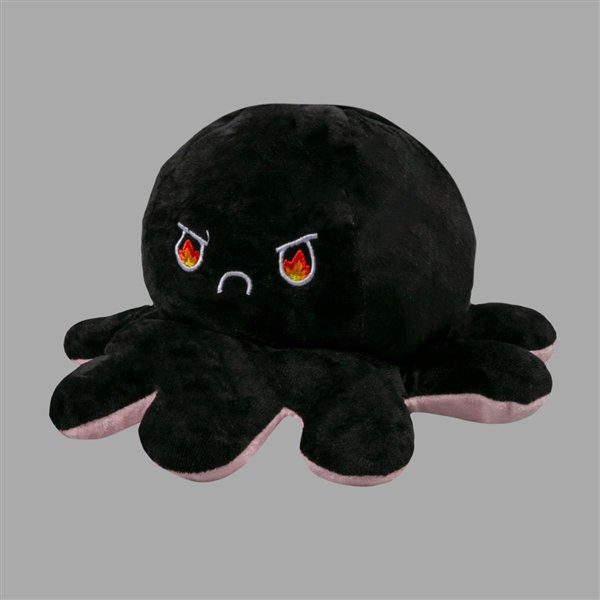 Мягкая игрушка Octopus  Осьминог-перевертыш 30см розовая-чёрная купить,NaN