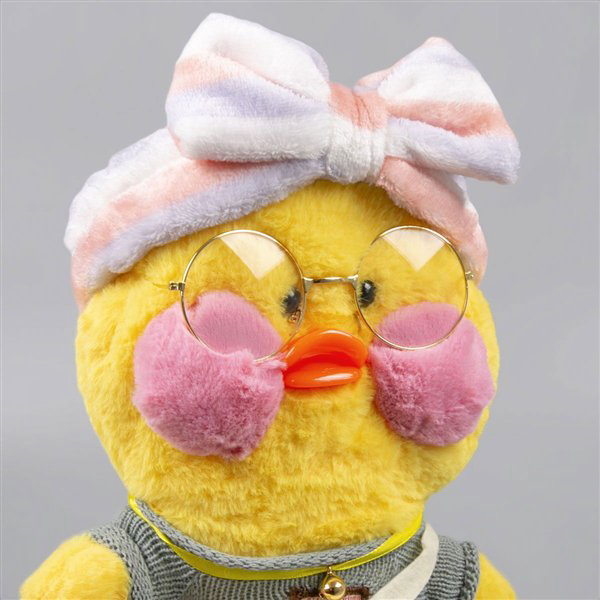 Мягкая игрушка Lalafan Утка жёлтая-серая-бежевая 30см купить,NaN