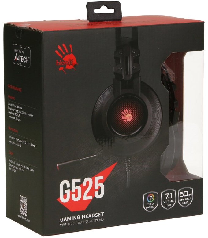 Наушники A4Tech Bloody G525/BLACK черный купить,16752