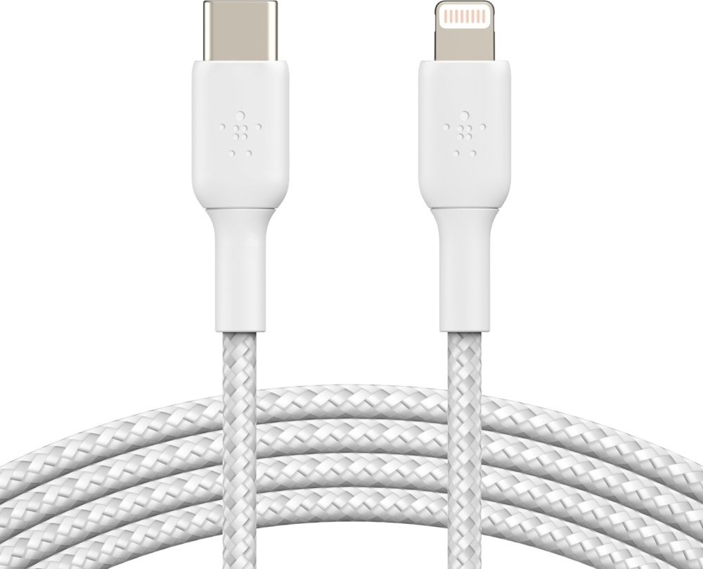 Кабель Belkin USB TypeC (M), Lightning (M), 2 м, CAA004BT2MWH белый