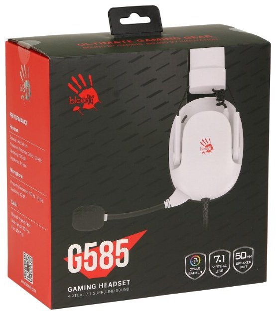 Наушники A4Tech Bloody G585 белый