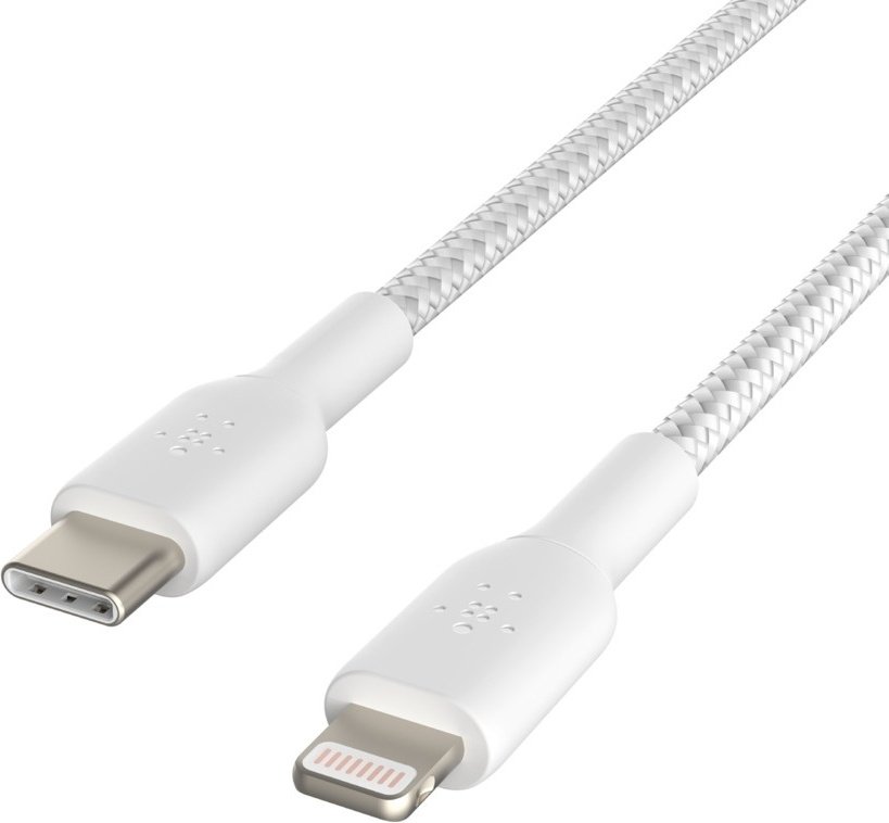 Кабель Belkin USB TypeC (M), Lightning (M), 2 м, CAA004BT2MWH белый