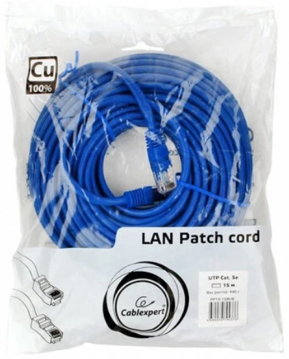 Кабель Cablexpert RJ-45 - RJ-45 15 м PP10-15M/B