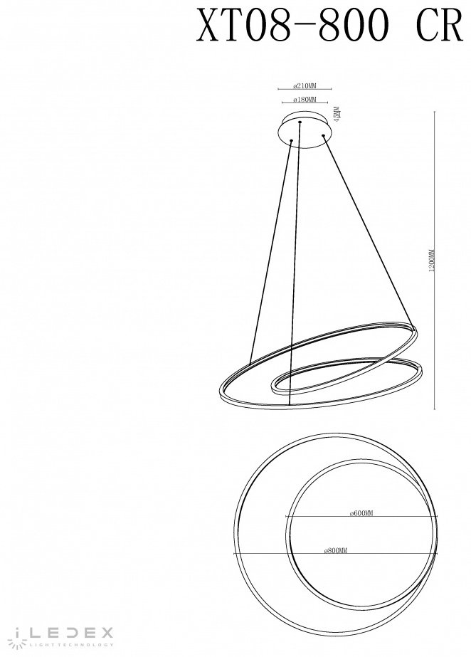 Люстра подвесная iLedex LED, кол-во ламп: 1 шт купить,NaN