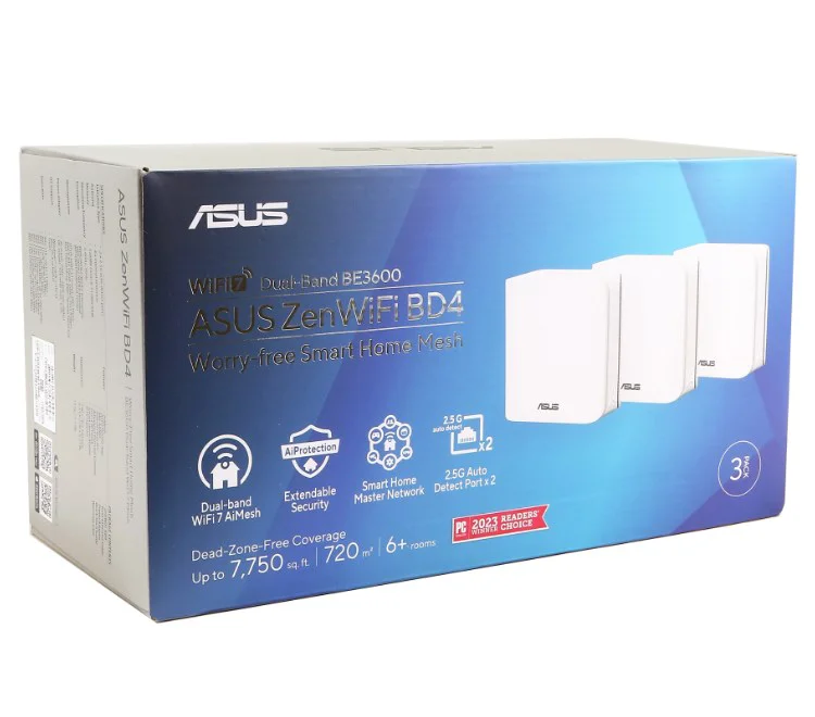 Беспроводная MESH-система Asus ZenWiFi BD4 90IG0960-MO3C40 3-pack белая купить,NaN