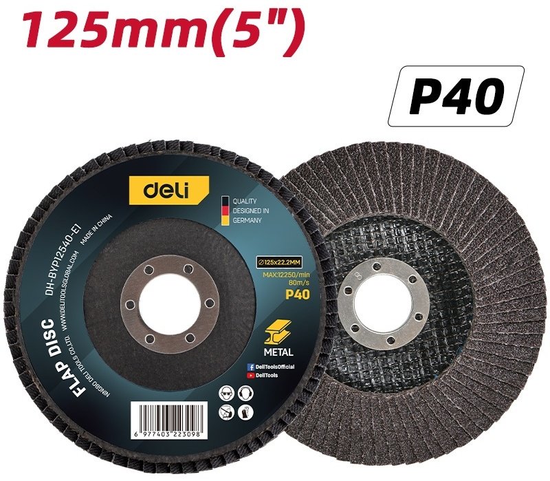 DELI лепестковый диск DH-BYP12540-E1 125x22.2 мм 1 шт