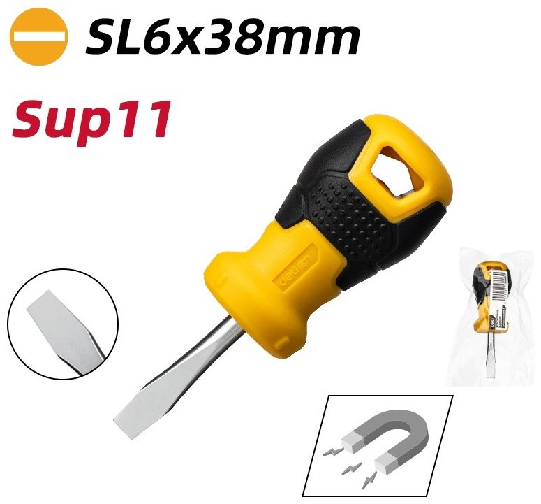 DELI отвертка EDL6360381 SL6х38 мм