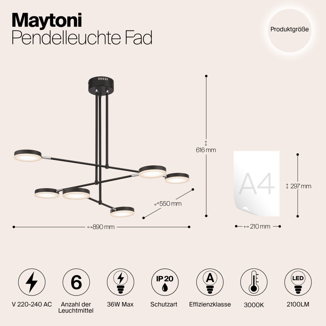 Люстра подвесная Maytoni LED, кол-во ламп: 6 шт купить,NaN