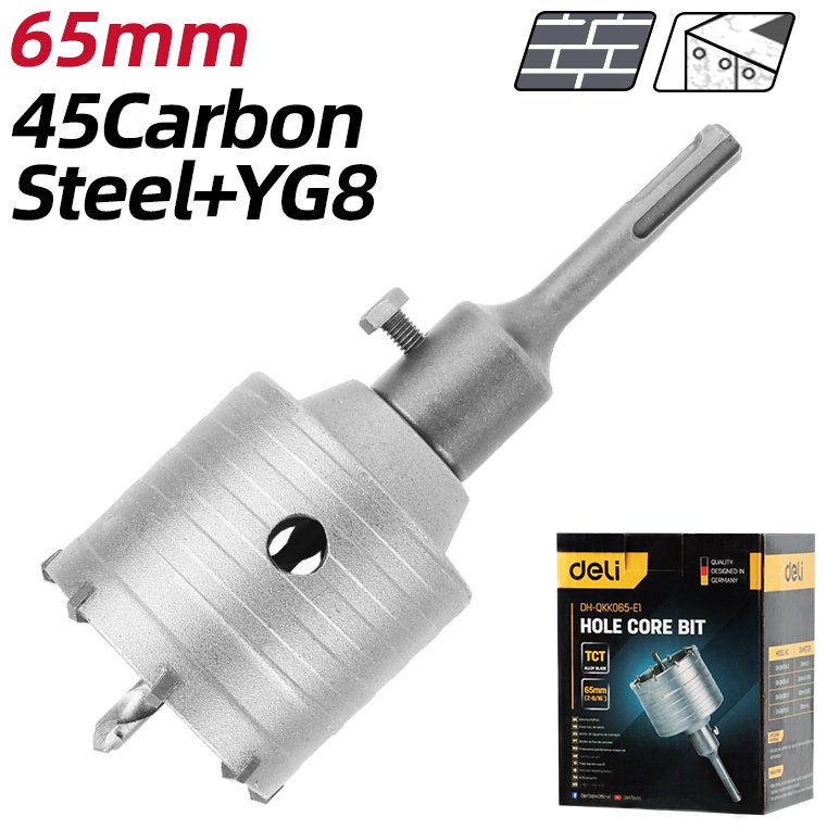 Коронка DELI DH-QKK065-E1 твердосплавная D 65 мм, 1 шт