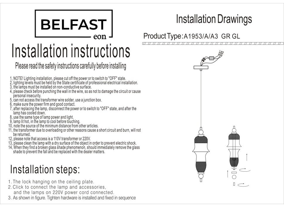 Люстра подвесная Belfast LED, кол-во ламп: 1 шт купить,NaN