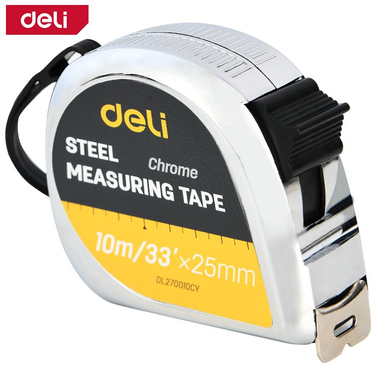 DELI рулетка строительная DL270010CY, 10 м х 25 мм
