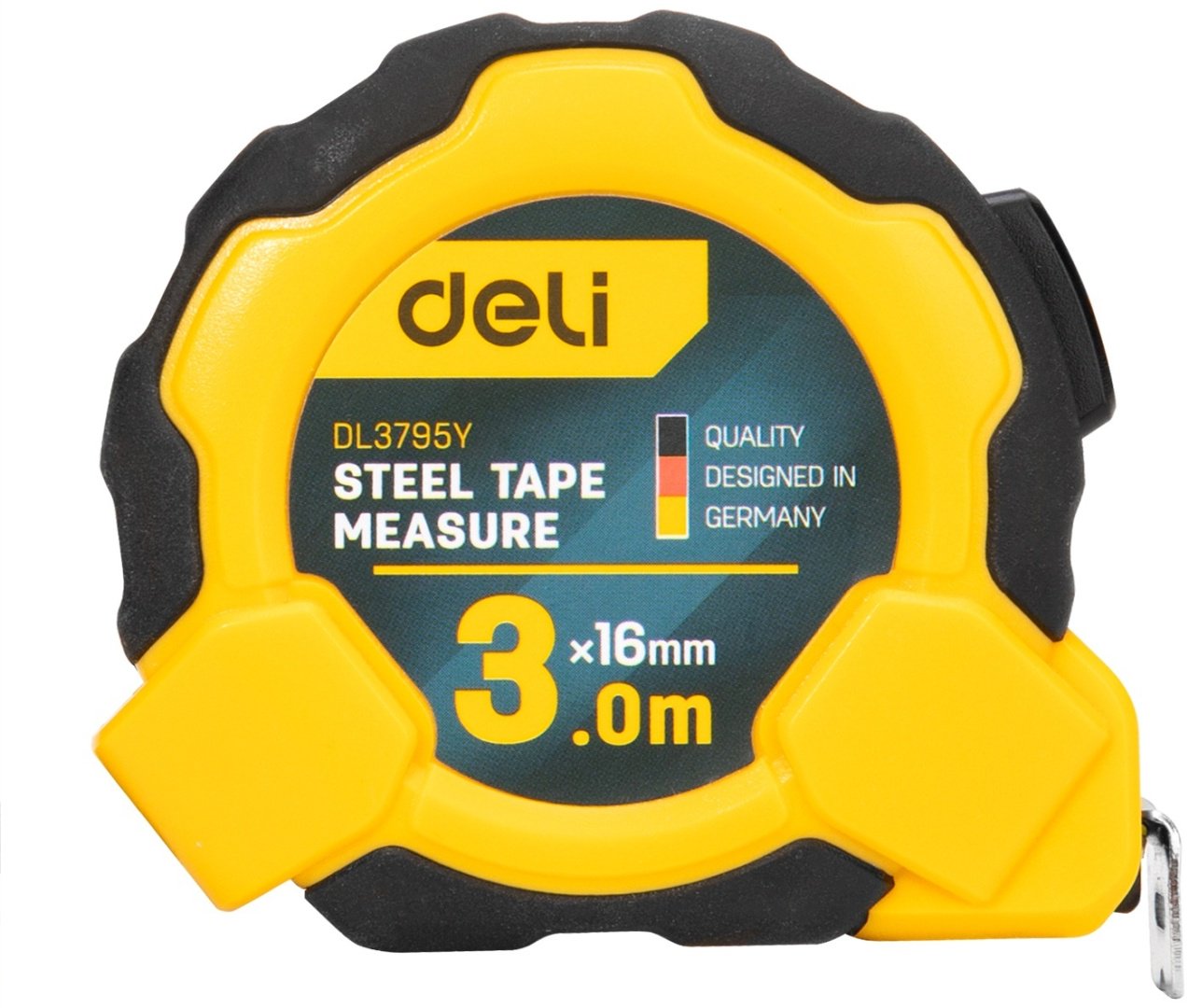 DELI рулетка строительная EDL3795Y, 3 м х 16 мм