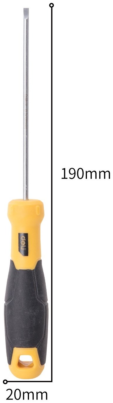 DELI отвертка EDL6331001 SL3х100 мм