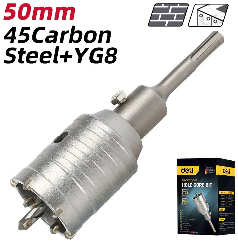 Коронка DELI DH-QKK050-E1 твердосплавная D 50 мм, 1 шт