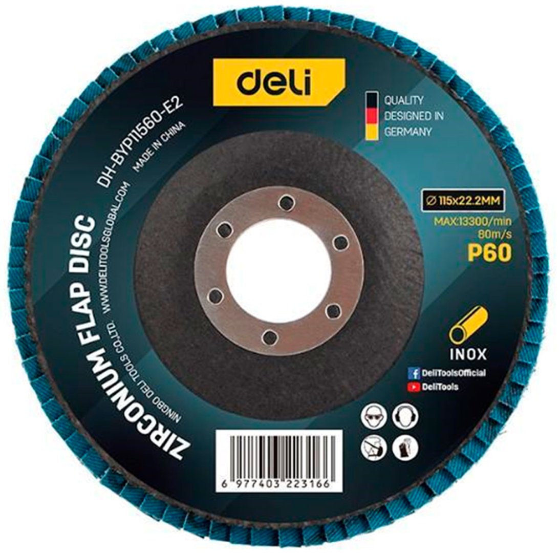 DELI лепестковый диск EDH-BYP12560-E2 124x22.2 мм 1 шт купить,NaN