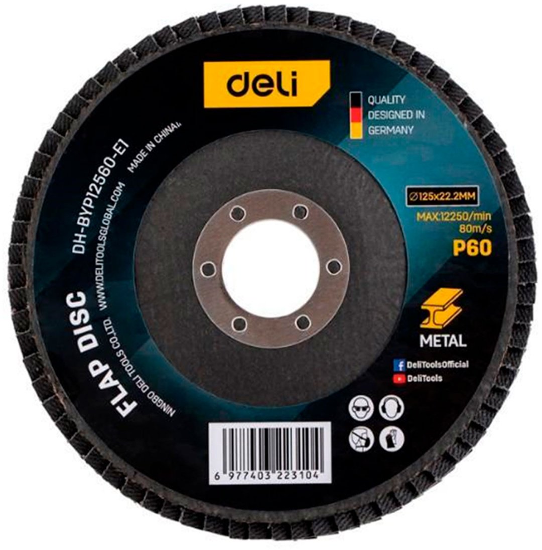 DELI лепестковый диск EDH-BYP12560-E1 125x22.2 мм 1 шт купить,NaN