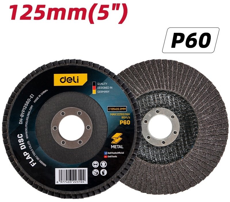 DELI лепестковый диск EDH-BYP12560-E1 125x22.2 мм 1 шт купить,NaN