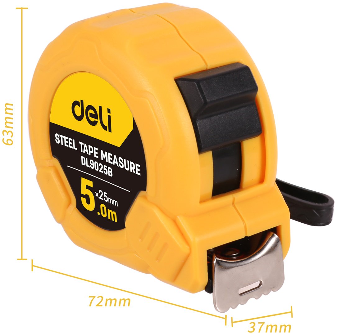 DELI рулетка строительная DL9025B, 5 м х 25 мм