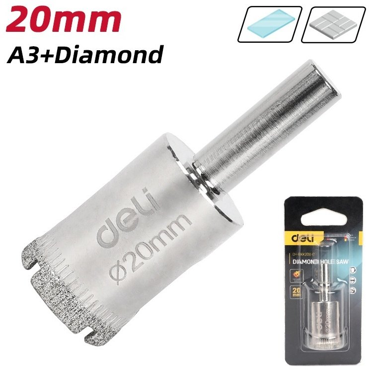 Коронка DELI DH-BKK200-E1 алмазная D 20 мм, 1 шт