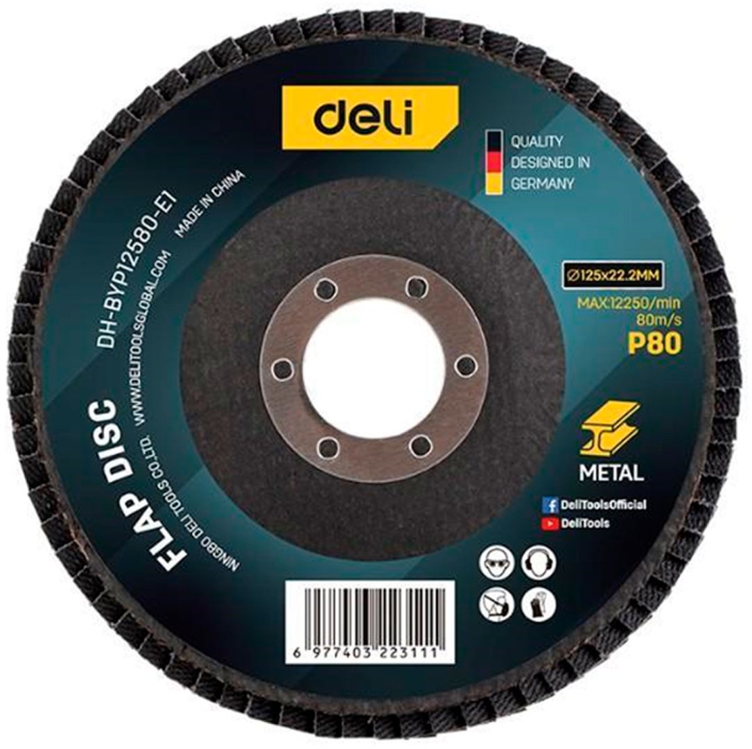 DELI лепестковый диск EDH-BYP12580-E1 125x22.2 мм 1 шт купить,NaN