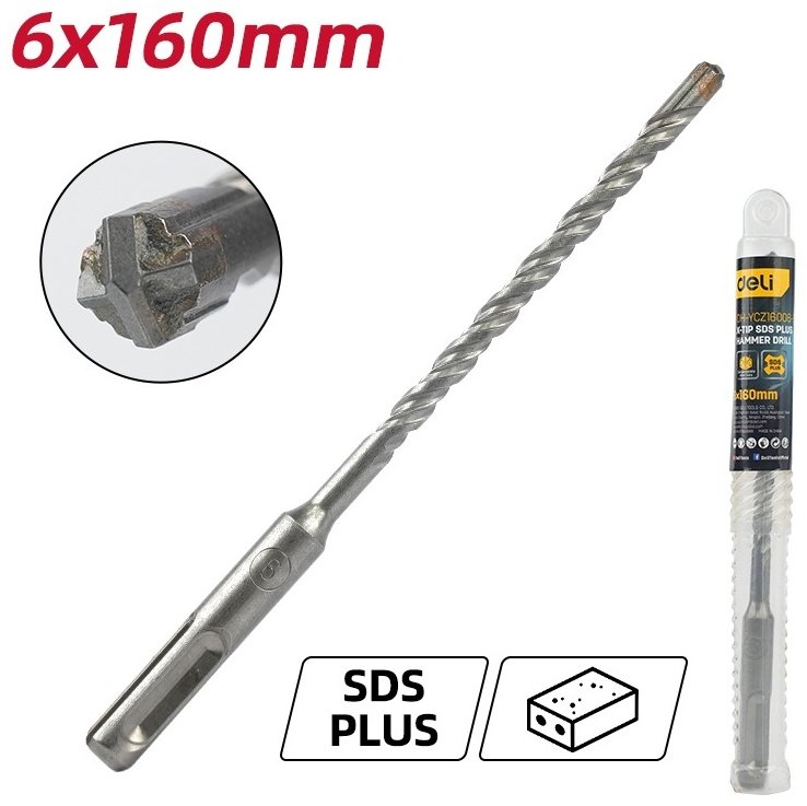 DELI бур EDH-YCZ16006-E1 (SDS-plus, 6х100х160 мм) 1 шт