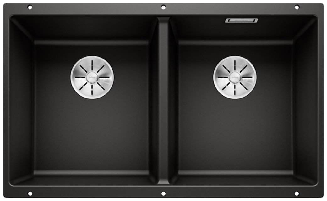 Кухонная мойка Blanco SUBLINE 350/350-U ЧЕРНЫЙ (525987) 46х75х20 см, гранит, тон черный купить,NaN