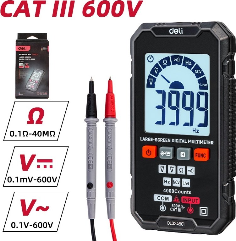 DELI мультиметр EDL334501, цифровой купить,NaN