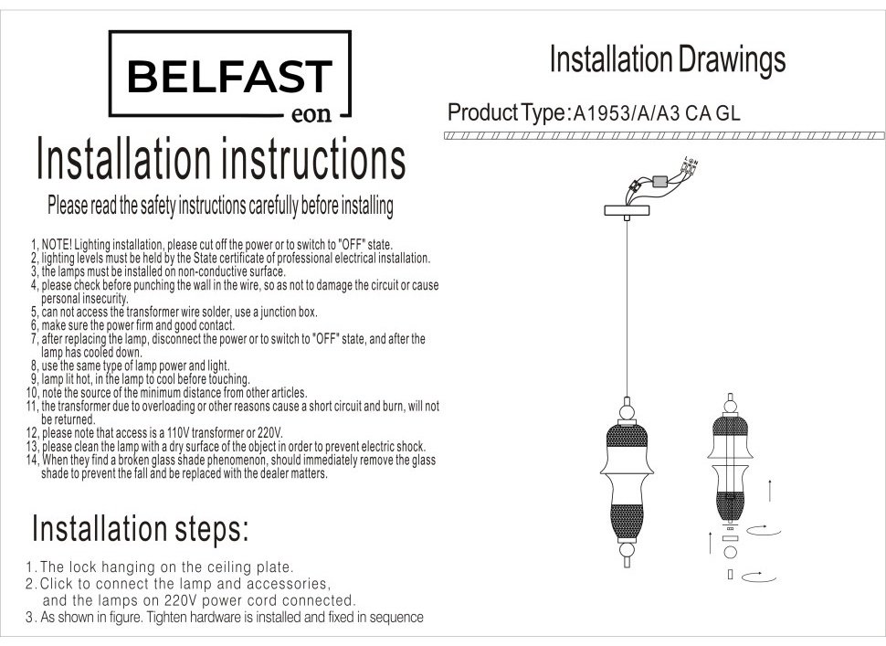 Люстра подвесная Belfast LED, кол-во ламп: 1 шт купить,NaN