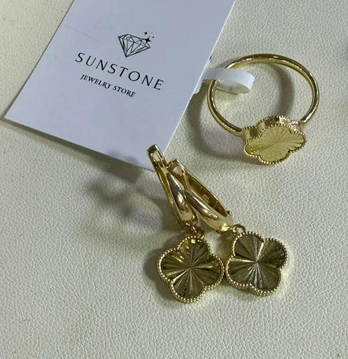 Комплект украшений Sunstone S846 жёлтое золото 4гр 17р