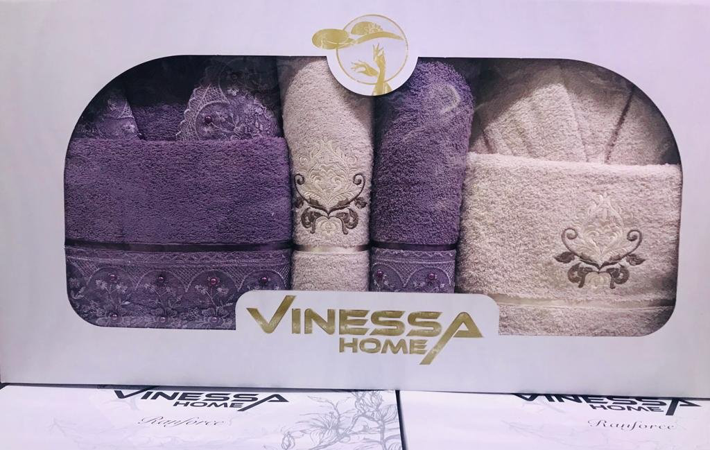 Vinessa набор для купания парный 101101118 140x70 см 4 шт, махровая ткань купить,NaN