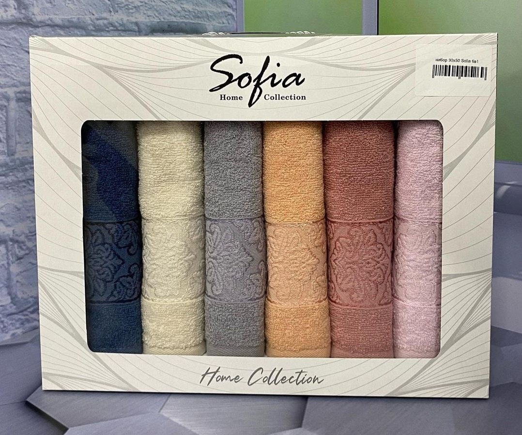 Sofia набор полотенец 933884 50x30 см 6 шт, махровая ткань купить,NaN