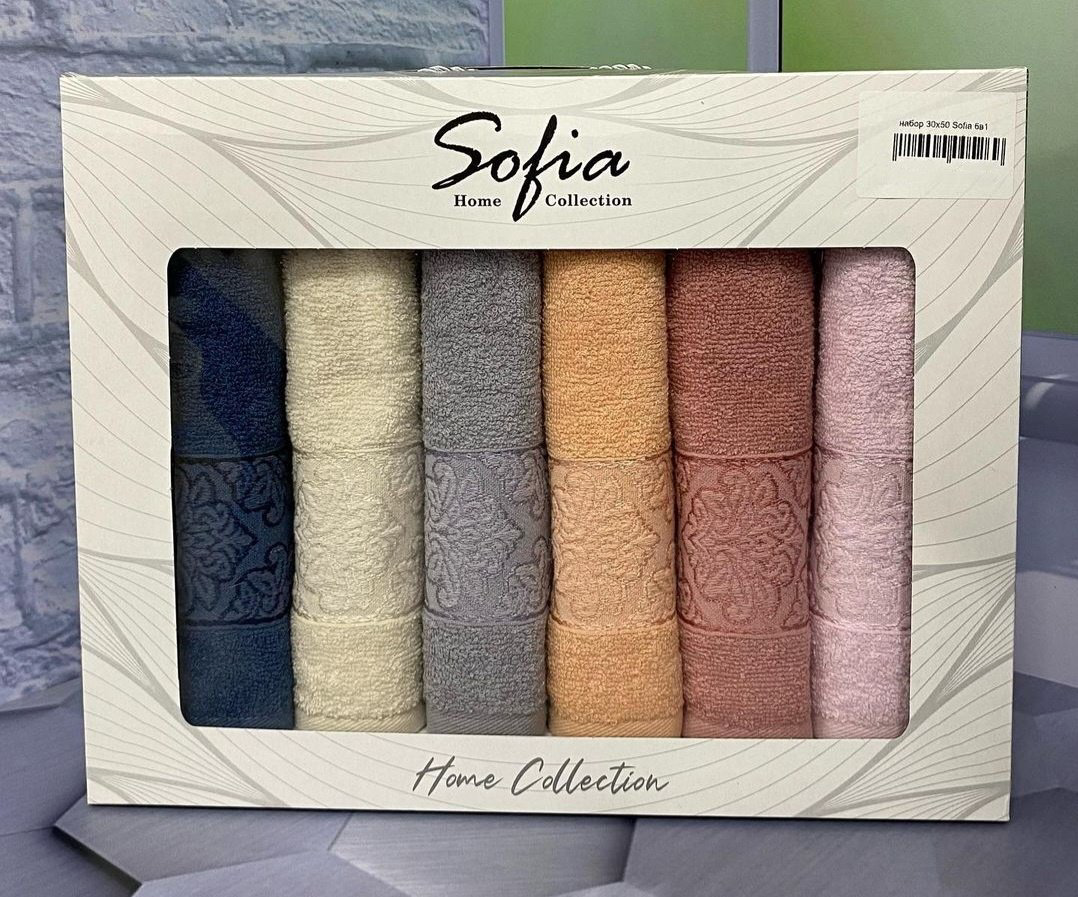 Sofia набор полотенец 933884 50x30 см 6 шт, махровая ткань купить,NaN