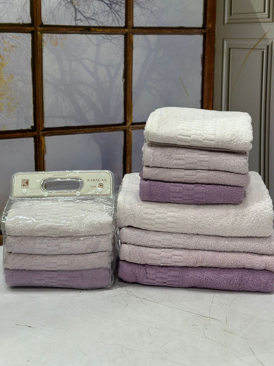 KARACAN набор полотенец Lilac 140x70 см 8 шт, махровая ткань, хлопок купить,NaN