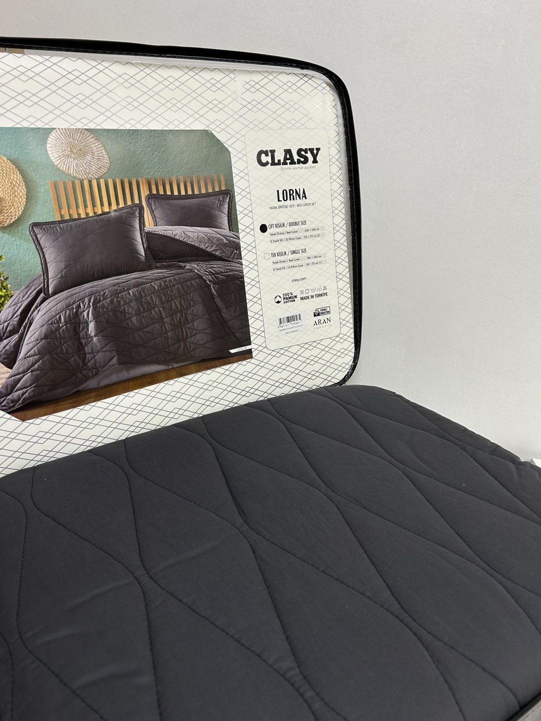 CLASY покрывало с наволочками 2 спальное хб покрывало с наволочками 260x240 см, хлопок купить,0