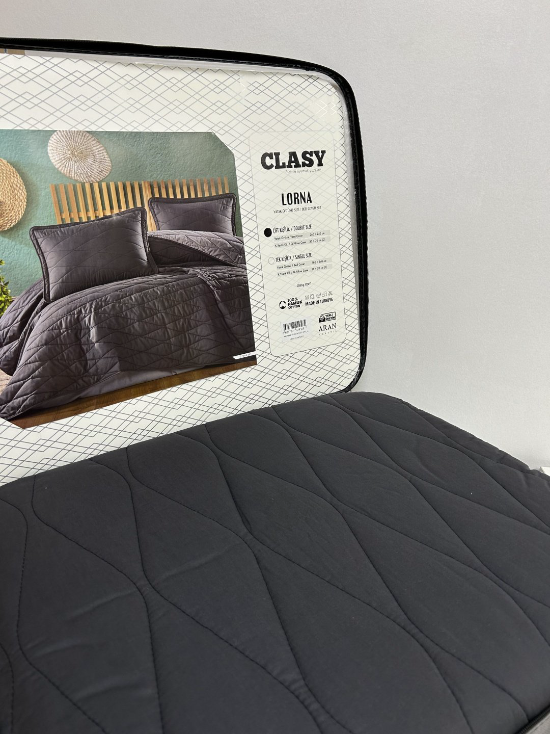 CLASY покрывало с наволочками 2 спальное хб покрывало с наволочками 260x240 см, хлопок купить,NaN