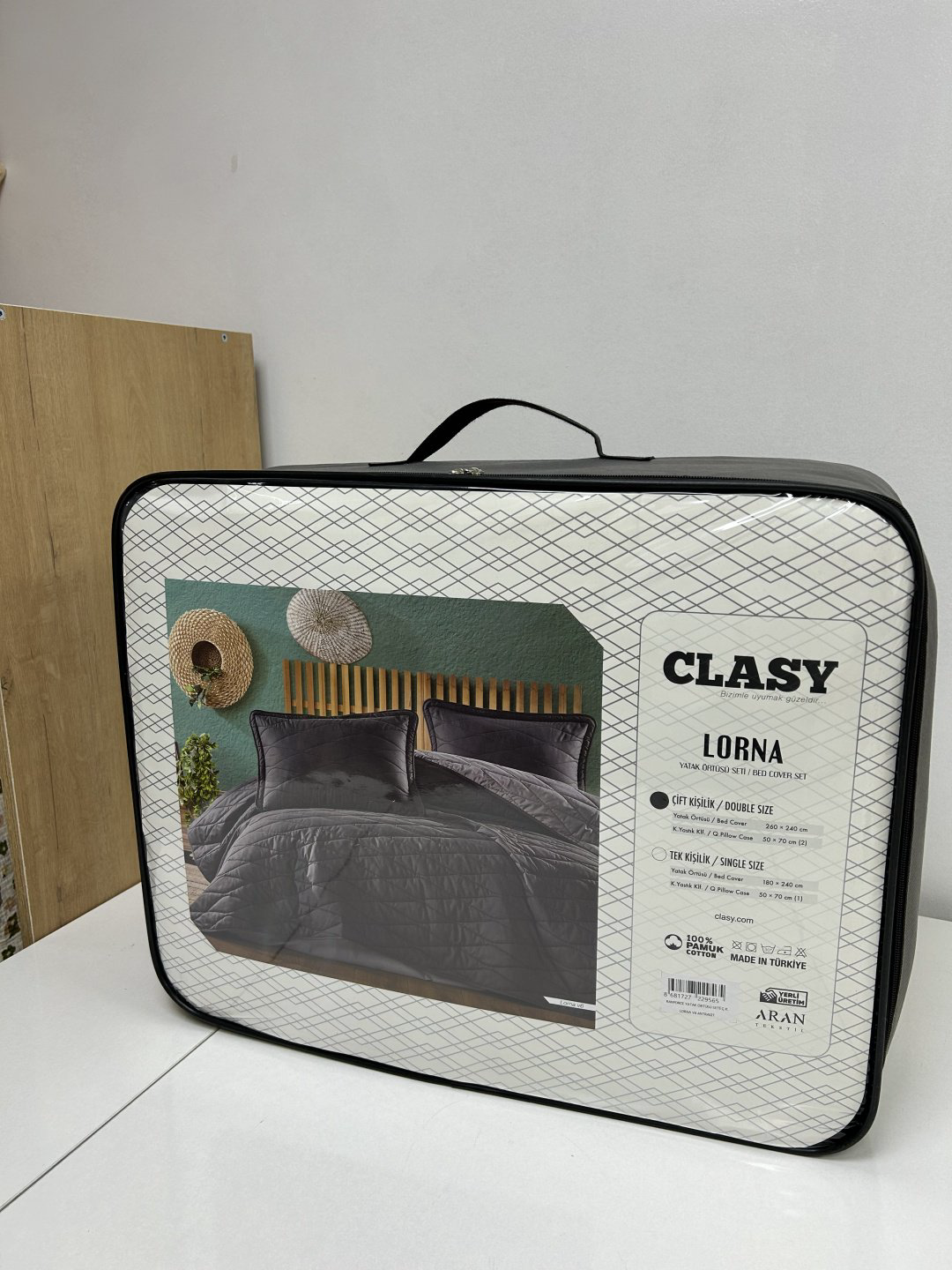 CLASY покрывало с наволочками 2 спальное хб покрывало с наволочками 260x240 см, хлопок купить,NaN
