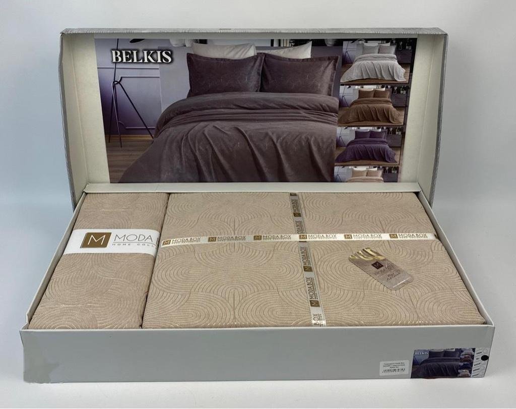 Покрывало с наволочками Moda Box 240х260 см, гобелен, бежевый купить,0