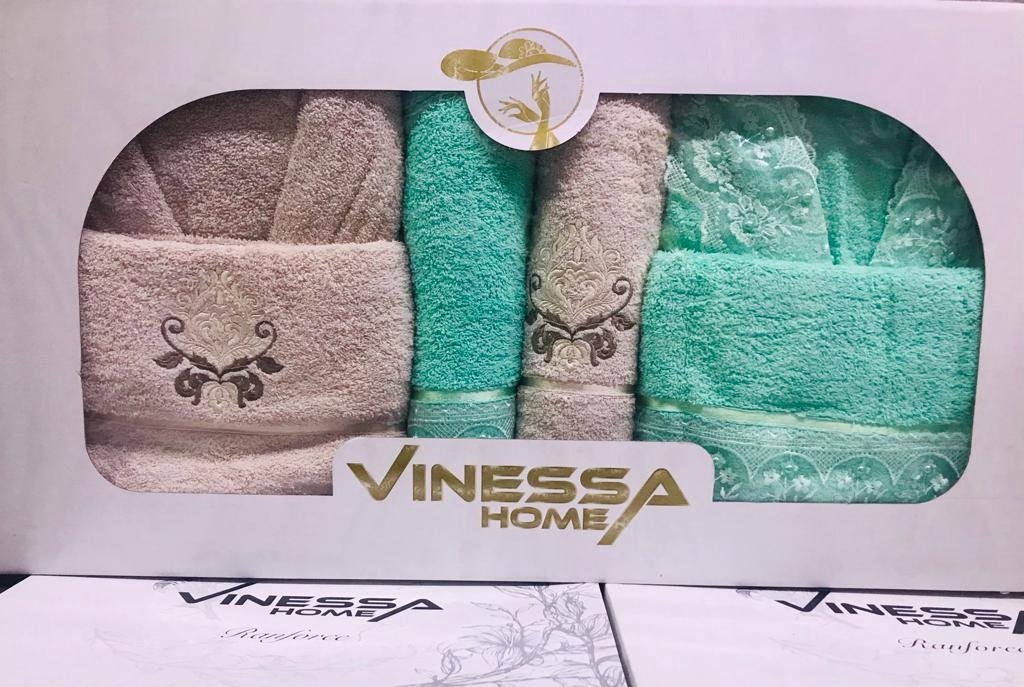 Vinessa набор для купания парный 101101115 140x70 см 4 шт, махровая ткань купить,NaN