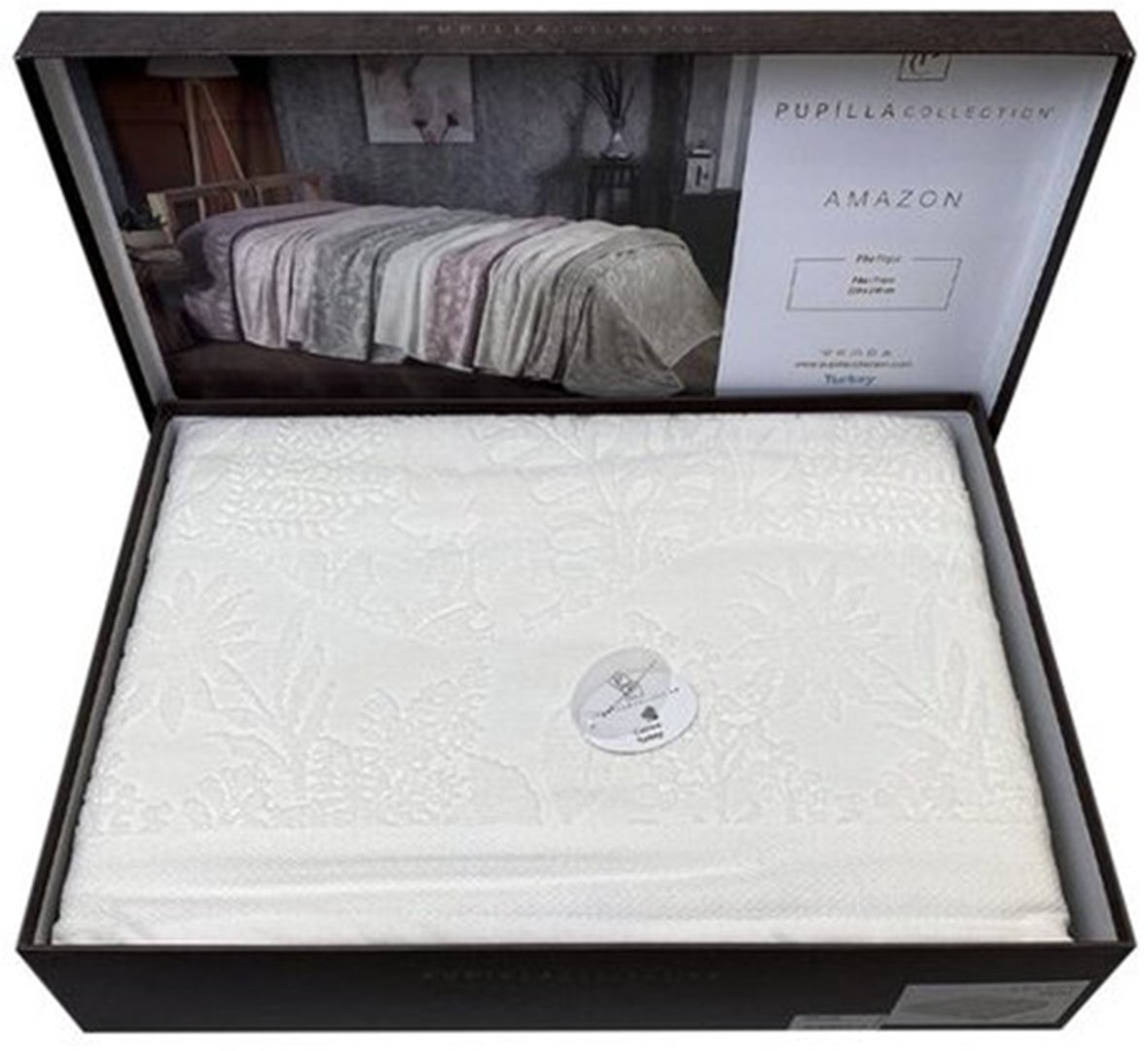 Покрывало Pupilla Amazon AZ-046 220х240 см, хлопок, белый купить,NaN