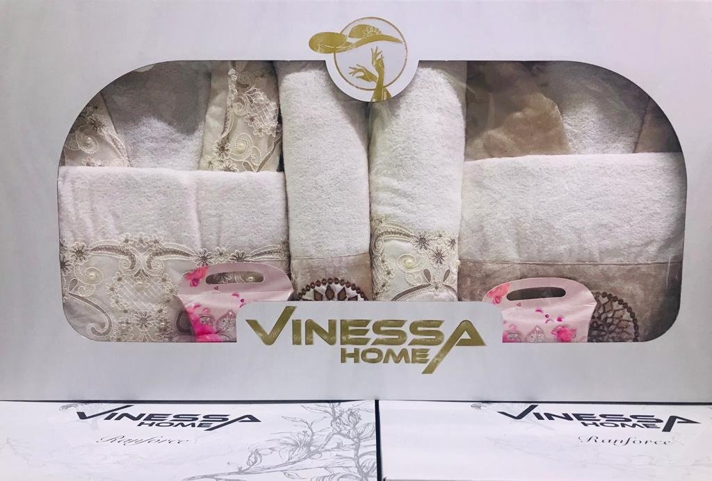 Vinessa набор для купания парный 101101107 140x70 см 4 шт, махровая ткань, велюр