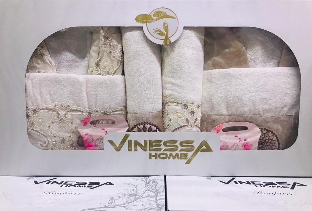 Vinessa набор для купания парный 101101107 140x70 см 4 шт, махровая ткань, велюр купить,NaN