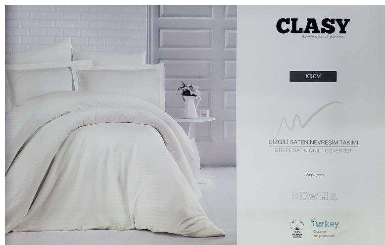Комплект CLASY 1.5-спальный страйп-сатин, : 50x70 см купить,NaN