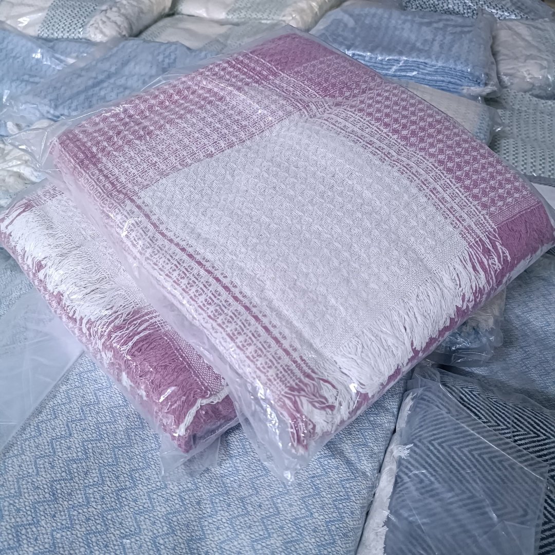 Плед 210х230 см, хлопок, акрил, лен, мультиколор