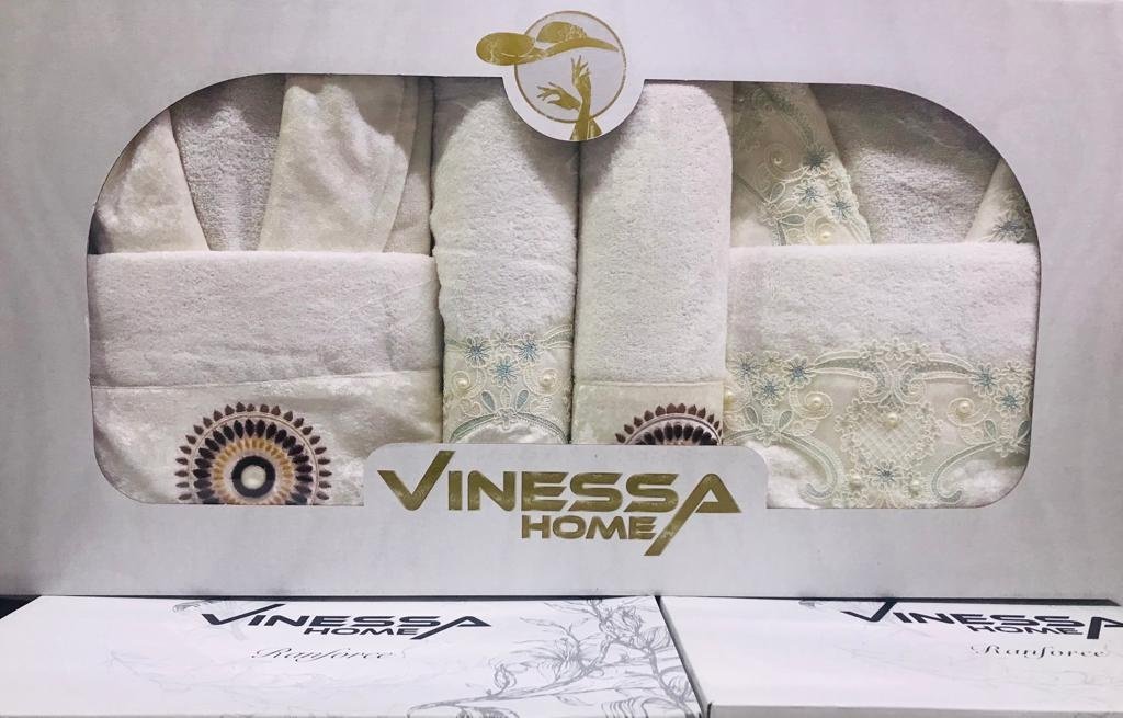 Vinessa набор для купания парный 101101117 140x70 см 4 шт, махровая ткань, велюр