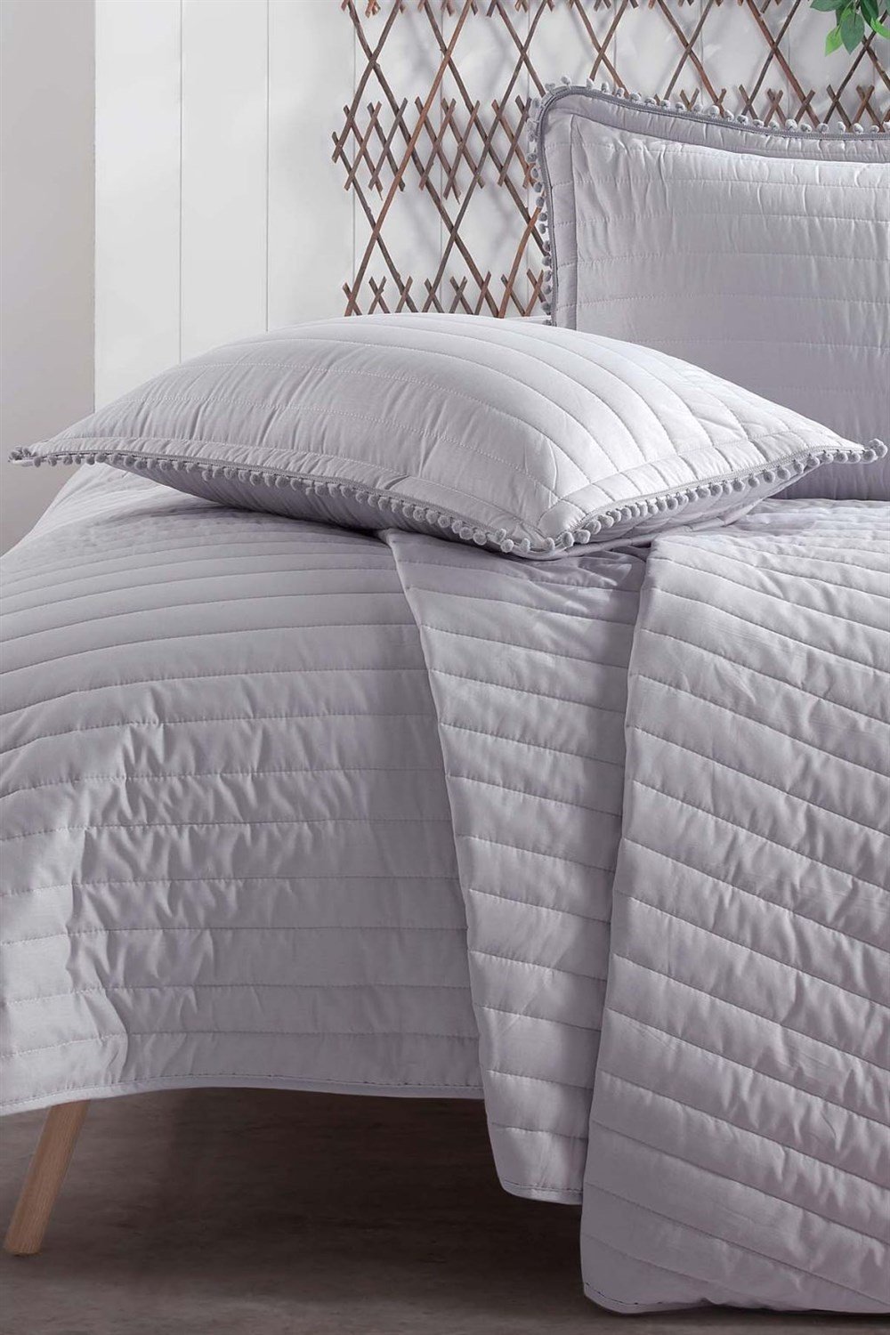 Покрывало с наволочками CLASY Pedra 180х240 см, хлопок, ранфорс, серый