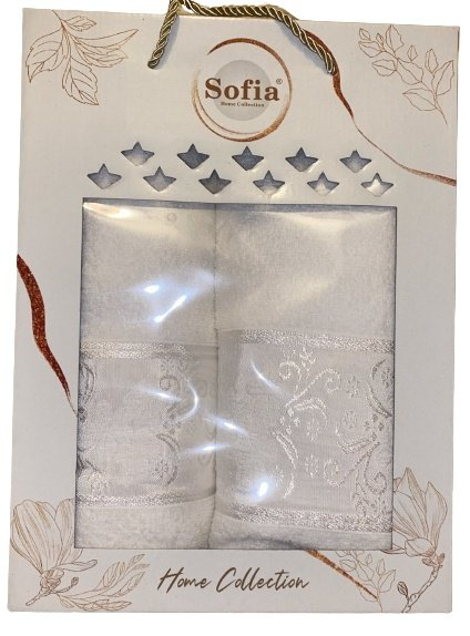 Sofia набор полотенец 101105555TooLyazzat102 140x70 см 2 шт, хлопок, махровая ткань